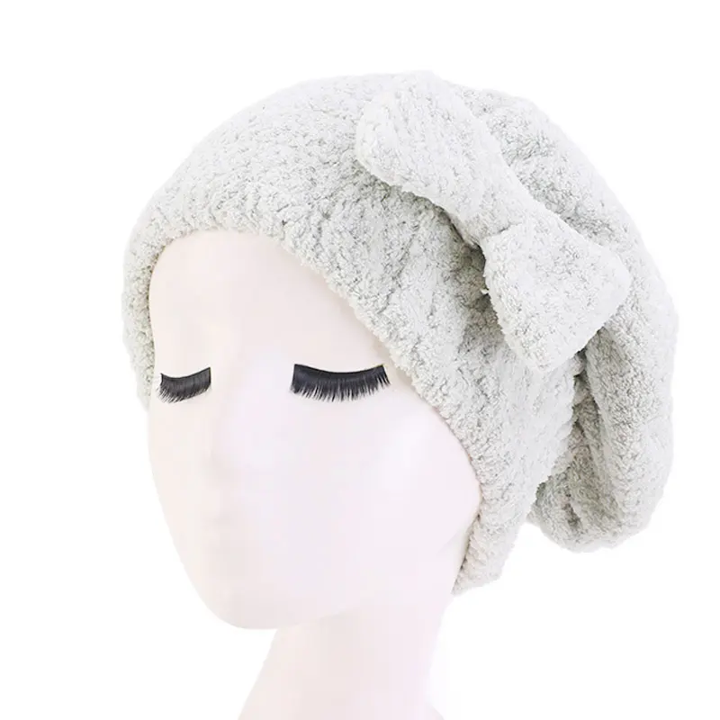 Microfiber Hair Drying Towels Head Wrap Bowknot Bath Shower Cap Turban Hair Wrap Curly Long Wet Hair Quick Drying Hat