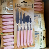 Lot de 5 spatules à crème avec manche en plastique pour outils de pâtisserie domestiques, décoration de gâteaux, kit de couteaux à palette artistique