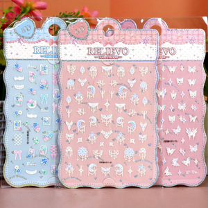 Adesivi per Unghie 5D in Rilievo Impermeabili, Stile Carino Fatto a Mano con Farfalle, Fiori, Luna, <span class=keywords><strong>Stelle</strong></span> e Cuori per Bambini - Product Image 3
