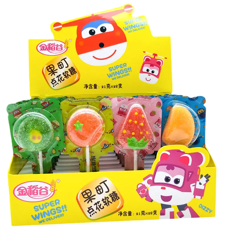 Hy Toys28 Gouden Rijst Mooie Fruitvorm Lolly Vc Fudge Ambachtelijke Snoep Om Kinderen Vakantie Snacks Te Sturen