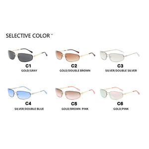 Oval Frameless <b>Sunglasses</b> Y2K Premium Sense European and American Concave Shape 2025 New Style Retro <b>Sunglasses</b> for Women - Product Image 5
