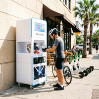 Machine à laver les casques à monnayeur pour parking public, style distributeur automatique 110V/220V