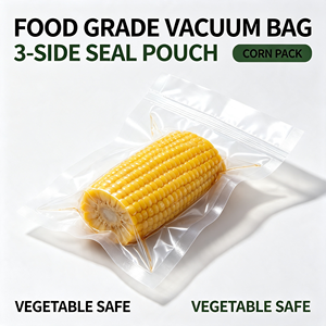 Sachet sous vide de qualité alimentaire, scellé sur 3 côtés, transparent, imprimé en héliogravure, emballage jetable pour maïs et aliments - Product Image 1