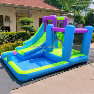 이중 워터 슬라이드가있는 흥미롭고 저렴한 대형 풍선 바운싱 하우스, 등반 조합, 에어 소프트 점프 캐슬 - Product Image 2