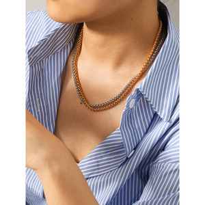 Stainless Steel <strong>Unique</strong> Hypoallergenic <strong>Silver</strong> Gold Chain <strong>Necklace</strong> Women Chic Fashion Ornament - Product Image 5