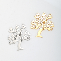 Broches en acier inoxydable Arbre de Vie pour femmes et unisexe, 2 couleurs, motifs végétaux, pour fêtes et occasions décontractées, cadeaux
