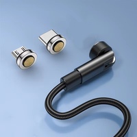 Kabel Data Tipe-C Putar dengan Colokan Magnetik untuk Pengisian Cepat Smartphone, Kabel Data 3 in 1