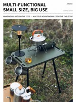Table de pique-nique pliante tactique portable réglable en hauteur en plastique JIAWEI pour le camping en plein air, la pêche et les activités de plein air