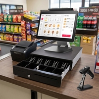 Mesin POS Layar Sentuh Kapasitif Sistem POS All-in-One untuk Toko Harga Pabrik 15,6 Inci Aluminium Hitam Cina 1920*1080p