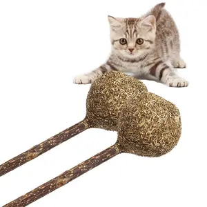 Lustige Natur Kau spielzeug Ball Katzenminze Rolling Clean Zähne Rod Wood Scorpio Lollipop Katzen spielzeug Cat Mint
