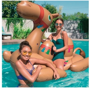 Bouée gonflable en PVC en forme de chameau 220*113*117 CM avec deux poignées pour enfants et adultes, flotteur de piscine - Product Image 5