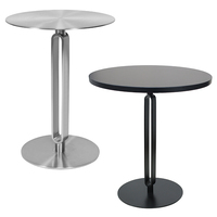 Table ronde de salle à manger et de café en acier inoxydable moderne, vente en gros commerciale, meubles de salon de luxe avec matériau métallique