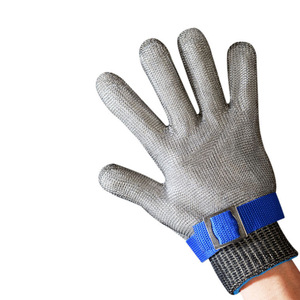 Guantes de malla de acero, guantes de alambre de acero inoxidable de cinco dedos resistentes a cortes de grado 5, guantes de cocina para manipulación de pescado - Product Image 5
