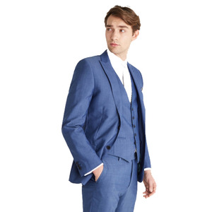 Nouveau design de <span class=keywords><strong>costume</strong></span> d'affaires noir <span class=keywords><strong>bleu</strong></span> long dos fendu coupe ajustée smoking de <span class=keywords><strong>mariage</strong></span> pour hommes - Product Image 3