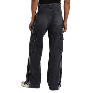 <span class=keywords><strong>Pantaloni</strong></span> <span class=keywords><strong>Cargo</strong></span> da <span class=keywords><strong>uomo</strong></span> in cotone 100% di alta qualità con Logo a vita media stile Vintage <span class=keywords><strong>Jeans</strong></span> Casual traspiranti a gamba larga per l'estate - Product Image 5