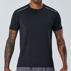 Camiseta de cuello redondo de rendimiento de gran tamaño para hombre, de secado rápido Deportiva <span class=keywords><strong>Ropa</strong></span>, estampado, entrenamiento deportivo de manga corta sólido - Product Image 5