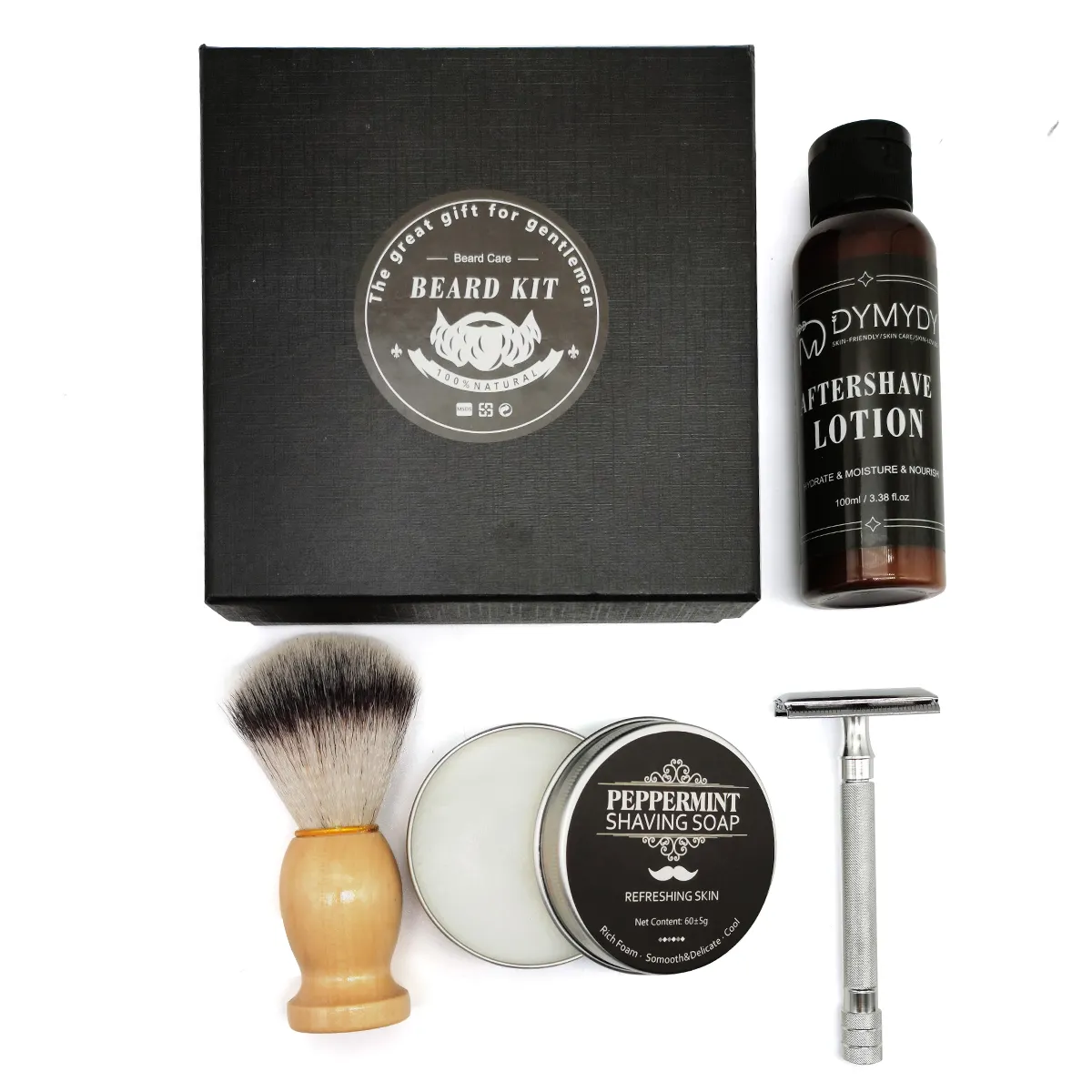 Aftershave lotion beard shaving cream soap brush razor blade shaving shaver for mens shaving kit set