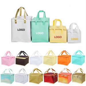 Fashion Insulated Waterproof <b>Cooler</b> Bag Non-woven <b>Material</b> Thermal Design Zipper Closure Disposable <b>Cooler</b> Bag Food Use - Product Image 1