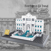 Wange mundialmente famoso Street View ladrillos arquitectura Roma Fontana Di Trevi modelo nuevo gran construcción edificio ladrillo juguete