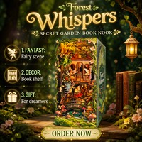 Hamaileon Régalez-vous de l'Enchantement du Royaume Secret des Esprits Verts : Serre-livres DIY Maison dans les Arbres à Commande Tactile, Puzzle Miniature 3D en Bois pour Adultes
