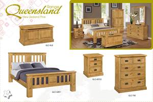 Armario Moderno de Lujo con 2 Cajones, Mueble de Dormitorio Desmontable QUEENSLAND, Pino Macizo de Nueva Zelanda, Uso Hospitalario, Vietnam - Product Image 6