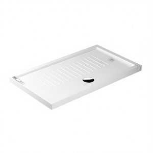 Rectangular Ceramic Shower Tray 80 x 100 Cm H. 6 Cm With Drainage Grooves For Bathroom Use - Product Image 3