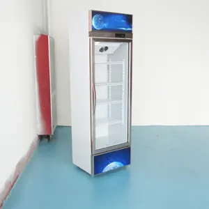 Refrigerador vertical para bebidas refrigerador com porta de vidro único com prateleiras ajustáveis e organizadores de bebidas