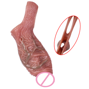 Venta al por mayor, extensor de pene de manga de pene de piel, textura de vena realista, consolador en forma de pene, extensión de agrandamiento de pene, productos de <span class=keywords><strong>condones</strong></span> para hombre - Product Image 5
