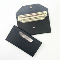 Dompet Golf Kulit Sapi Asli Korea Dompet Uang Kancing Jepret Kantong Koin Kecil Mini Kasual untuk Dibawa Sehari-hari Uniseks Hitam/Gelap