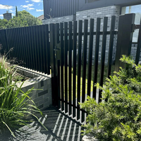 Panneaux de clôture en aluminium à lattes verticales durables avec finition noire enduite de poudre résistante à la corrosion
