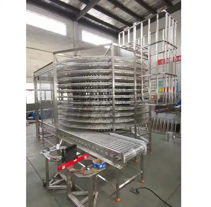 Produsen menara pendingin spiral jalur produksi roti Croissant industri RF