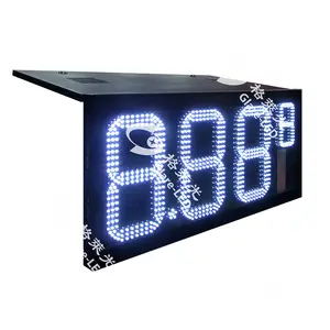 8.88 9 Green/red Led Gas Station Price Signs For Petrol Station With Double Sided Pole Sign