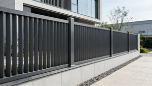 Brise-<span class=keywords><strong>vue</strong></span> en aluminium noir à lames, clôture de sécurité pour jardins et cours avant, avec <span class=keywords><strong>vue</strong></span> dégagée - Product Image 2