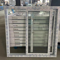 Porte coulissante à persiennes magnétiques en PVC blanc de style européen moderne, double vitrage trempé, isolation thermique pour la maison (vente en gros)