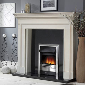 Foyer électrique en pierre naturelle avec marbre, support de télévision, pour table - Product Image 1