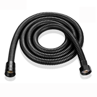 Tuyau de douche flexible en acier inoxydable Tube de plomberie pour rallonge de tuyau de salle de bain Accessoires de salle de bain noir