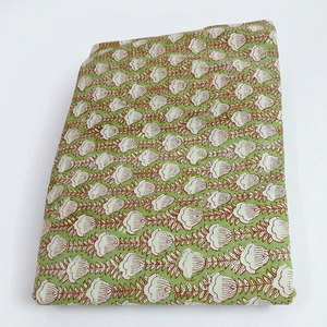 Hand Block Printed 100% Cotton Organic Woven Floral <b>Medium</b> Weight Cotton Printed <b>Fabric</b> Yards Women Dress <b>Fabric</b> - Product Image 1