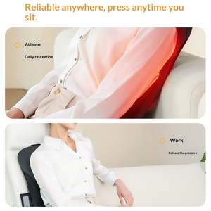 Bantal Pijat <span class=keywords><strong>Shiatsu</strong></span> Punggung Penuh dengan Pemanas, Alas Kursi Pijat Elektrik untuk Relaksasi Otot di Rumah dan Kantor - Product Image 4