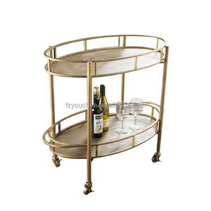 <span class=keywords><strong>Chariot</strong></span> à boissons à 2 niveaux avec dessus en marbre et cadre en métal doré <span class=keywords><strong>Chariot</strong></span> de <span class=keywords><strong>bar</strong></span> à bonbons en <span class=keywords><strong>bois</strong></span> Mariage Maison Hôtel Salle à manger Salon Hall Utilisation - Product Image 6