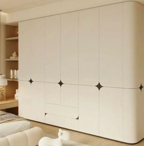 Armoire de chambre moderne en bois avec design d'<span class=keywords><strong>angle</strong></span> arrondi pour un confort instantané et doux pour l'ameublement de la maison - Product Image 3