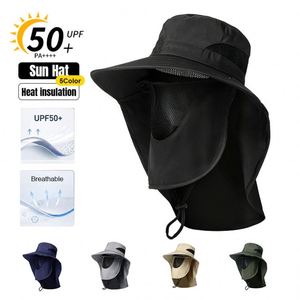 3D Embroidered with Neck Cover Adjustable Fisherman's Hats Customized logo Unisex Wide Brimmed Oversized <b>Sunscreen</b> Bucket Hats - Product Image 1