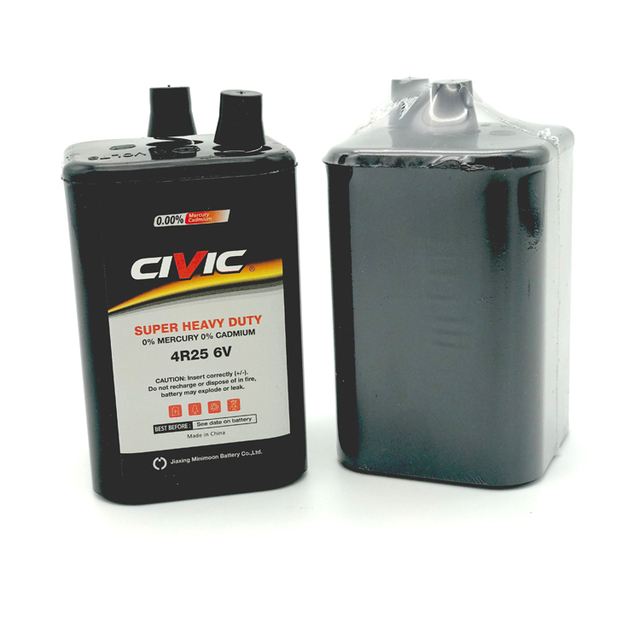 Hot Sales CIVIC Zinc Carbon Dry Cell Super Heavy Duty 4R25 6V Battery Consumer Electronics Home Appliances Toys 3 Years Shelf