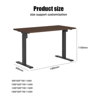 Bureau debout électrique avec double moteur, contrôleur de mémoire, plateau en noyer, pour bureau à domicile, hauteur réglable, vente en gros directe d'usine