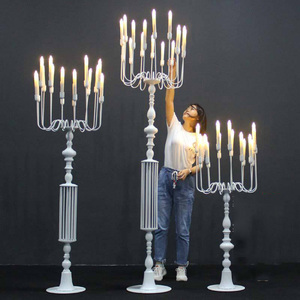 Bougeoirs <span class=keywords><strong>en</strong></span> <span class=keywords><strong>fer</strong></span> <span class=keywords><strong>forgé</strong></span> de grande taille, décoratifs, de haute qualité, du sol au plafond, pour la décoration de centres commerciaux, les accessoires de scène de mariage - Product Image 4