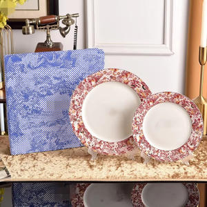 Présentoir à gâteaux en céramique multi-niveaux style nordique pour fruits, idéal pour le salon, ensemble de 2 assiettes superposées - Product Image 3