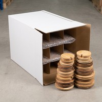 Couvercle en bambou écologique personnalisé Landy pour pots en bois, bouteilles, pots à épices, bougies et bocaux en verre.