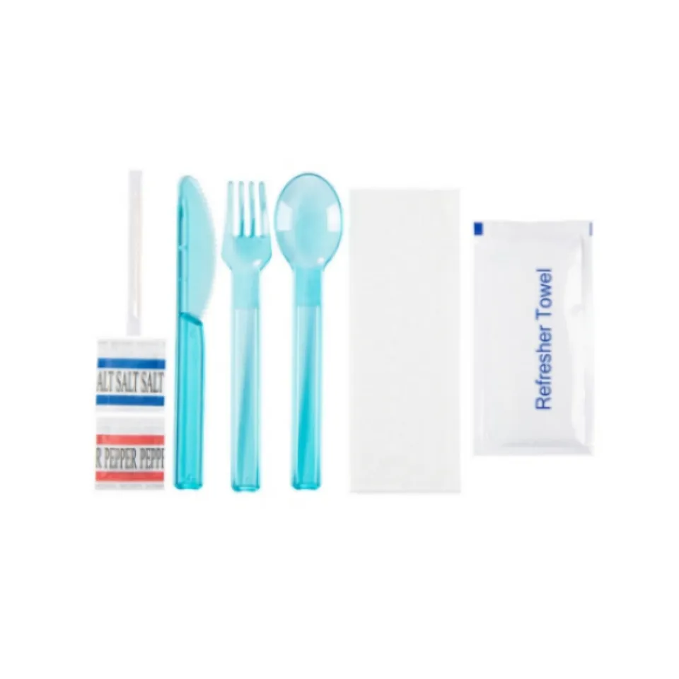 2023 produk laris paket kustom sendok garpu Set alat makan plastik sekali pakai harga murah