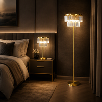 Lampe de table et lampadaire abordables et luxueux, lampe de salon et de chevet pour villa, lampadaire en cristal inspiré de l'hôtellerie.