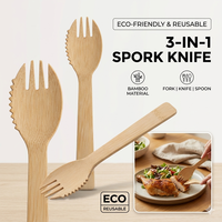 Fourchette de voyage pour Camping Ustensiles en bambou Couverts jetables Ustensiles écologiques compostables