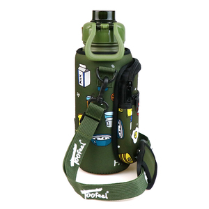 Botella de agua de doble pared a prueba de fugas de acero inoxidable, frasco de vacío portátil de viaje caliente con funda en <span class=keywords><strong>allibaba</strong></span>, diseño creativo, 1L - Product Image 3